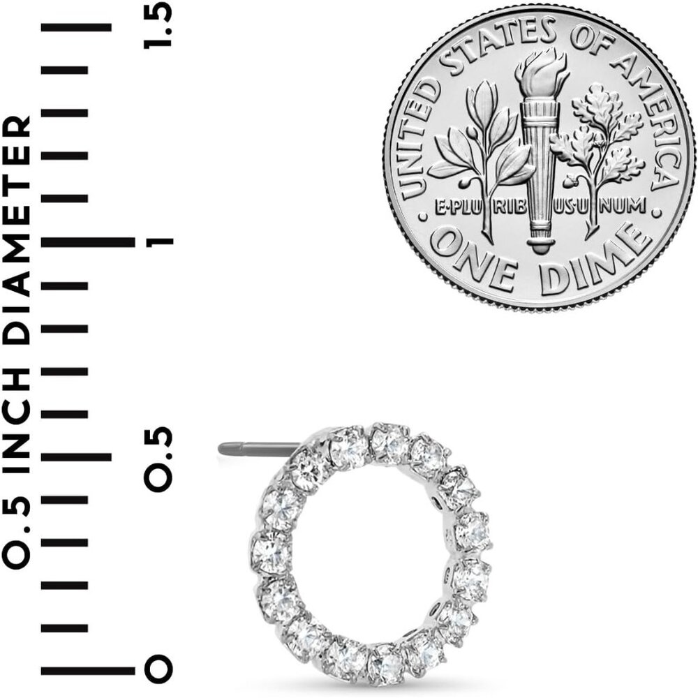 Stunning Simulated Diamond Stud Earrings - Circle… - image 4